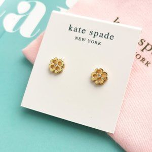 Spade Floral Gold Stud Earrings + dust bag